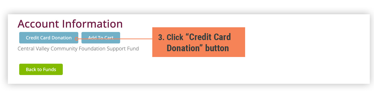 Instructions: 
3: Click "Credit Card Donation" button